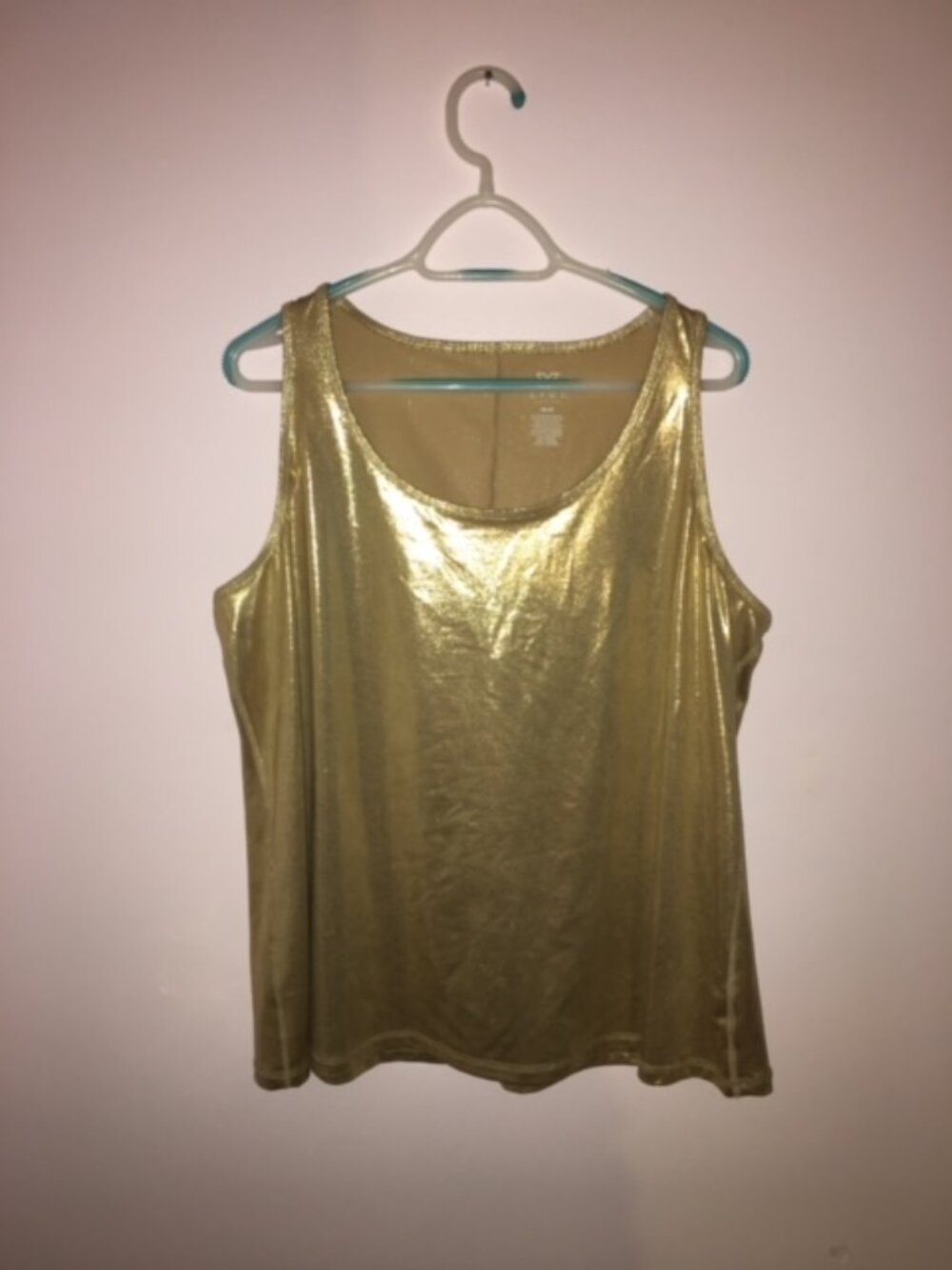 Livi Active Shiny Gold Top, Size 2x